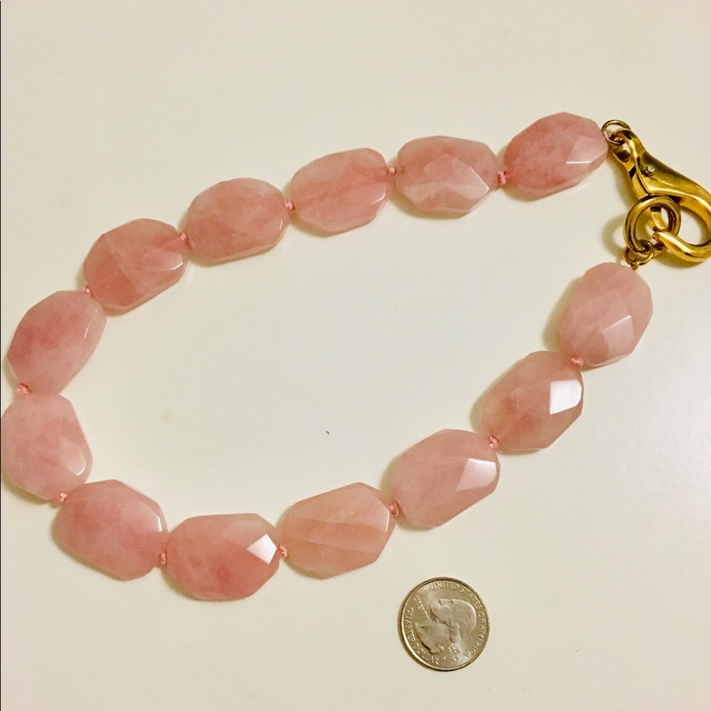 Pink quartz heavy necklace